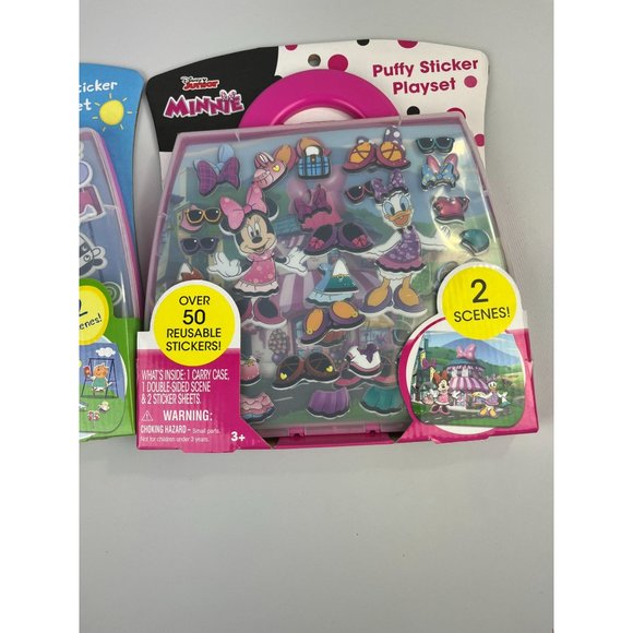 Puffy Sticker Playset Lot of 2 Minnie Mouse & Peppa Pig Reusable Stickers NEW - Picture 3 of 3